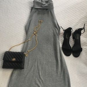 Leith Gray Turtleneck Shift Dress